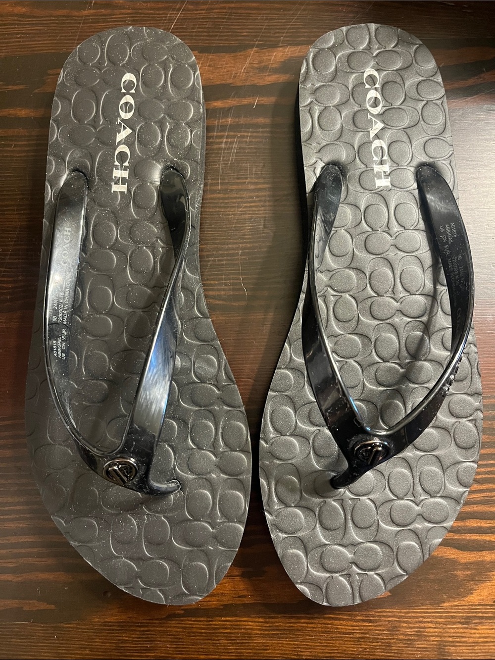 Coach Abbigail Rubber Black Sandals